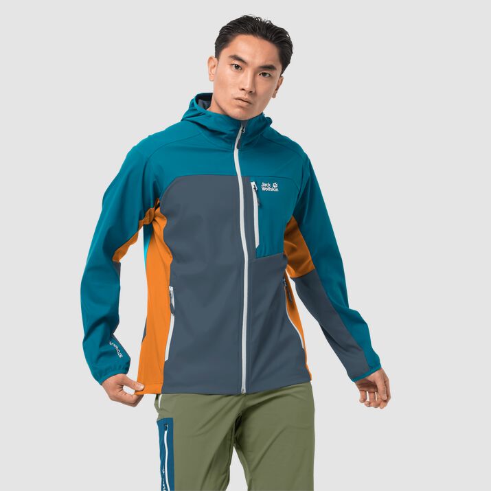 Chamarra Cortavientos Jack Wolfskin Eagle Peak 2 Hombre Grises Azules Mexico-3781164